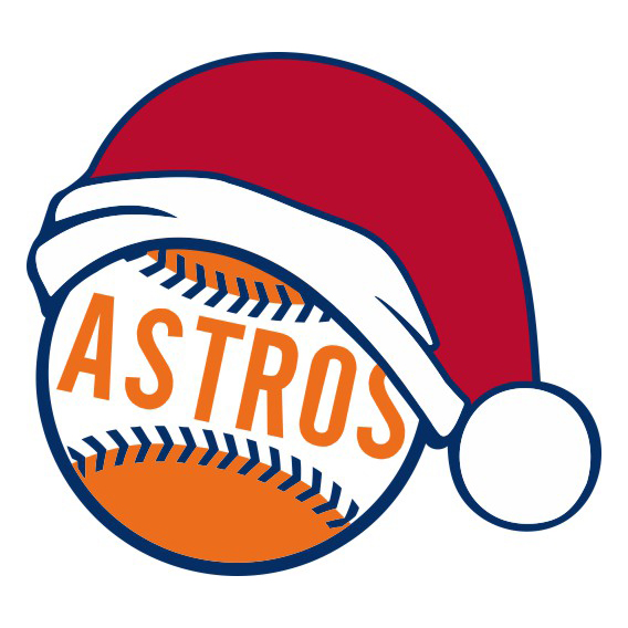 Houston Astros Baseball Christmas hat logo vinyl decal